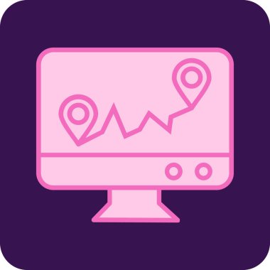 Harita. Web simgesi basit illüstrasyon