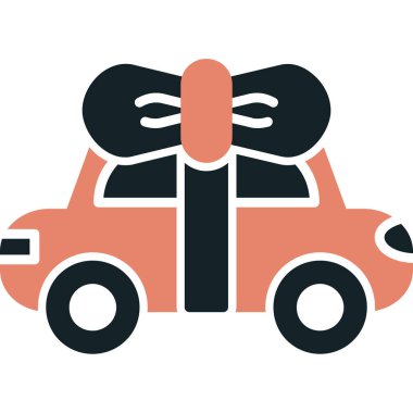 araba hediye simgesi vektör illüstrasyonu