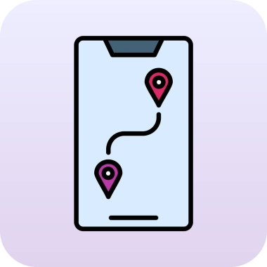 yol haritası simgesi simgesi. vektör illüstrasyonu