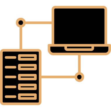 Bilgisayar sunucu simgesini, vektör çizim