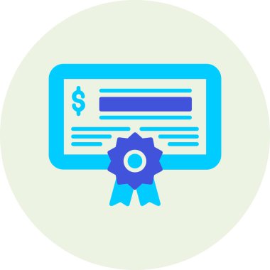 Sertifika. Web simgesi basit illüstrasyon