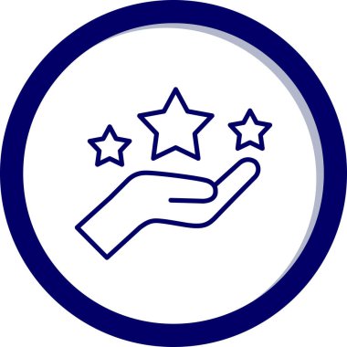 Yıldız vektör simgesi dizaynına sahip el