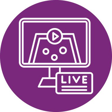 Canlı Yayın simgesi, vektör illüstrasyonu