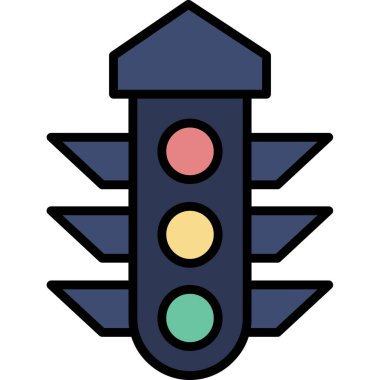 araba ışıkları simgesi, basit vektör illüstrasyonu