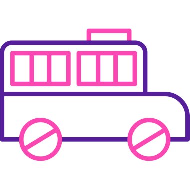 Otobüs. Web simgesi basit illüstrasyon