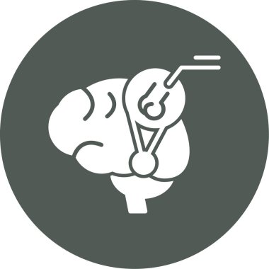 Beyin. Web simgesi basit illüstrasyon