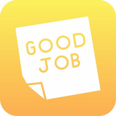 İyi iş ikonu. Web için iyi iş vektör simgesinin çizgi film çizimi