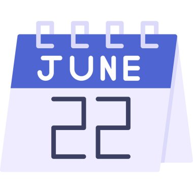 22 takvim simgesi vektörü. Haziran 23 takvim sembolü haziran ve tarih izole.