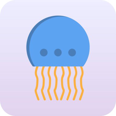 Beyaz arka planda sevimli denizanası çizgi filmi