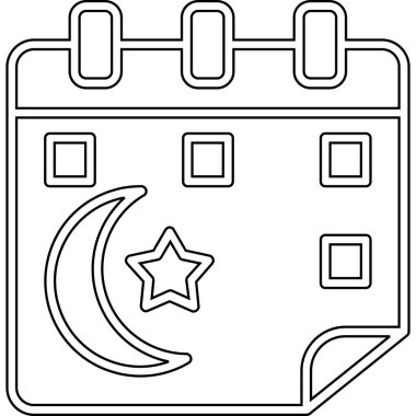 Gece Ay 'ı ve yıldız ikonu. Beyaz üzerinde izole edilmiş web tasarımı için ay vektör simgesinin ana hatları