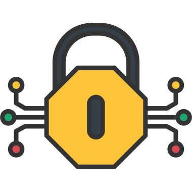 Asma kilit renkli vektör simgesi