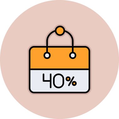 Alışveriş indirimi simgesi vektör illüstrasyonu