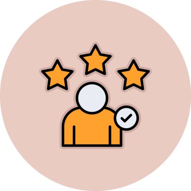 Müşteri incelemesi. renk simgesi