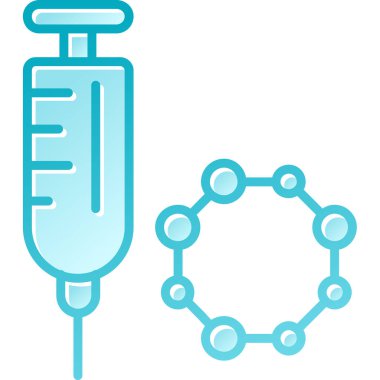 Enjeksiyon ikonu. Web için aşı vektör simgelerinin basit çizimi