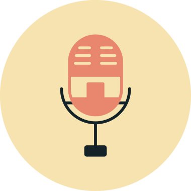 Mikrofon. Web simgesi basit illüstrasyon