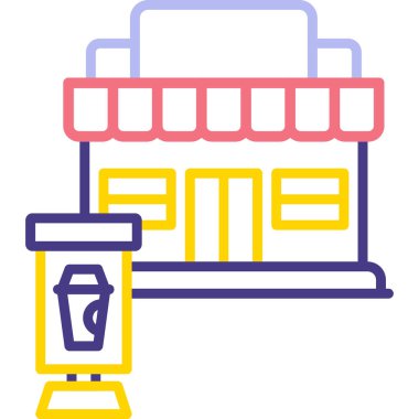 Kahve dükkanı. Basit tasarım