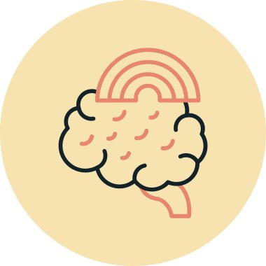 Beyin. Web simgesi basit illüstrasyon