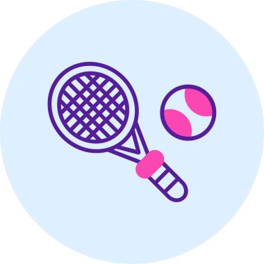 Badminton 'da. Web simgesi basit illüstrasyon