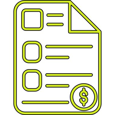 Dolar işareti renk ana hatları vektörü