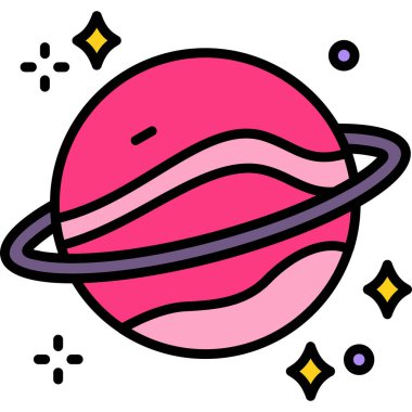 Gezegen ikonu vektör illüstrasyonu