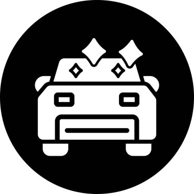 Bir araba simgesinin vektör illüstrasyonu