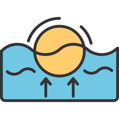 Sahil havuzu ikonu. Plaj vektör simgelerinin özet çizimi