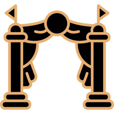 Defne çelenkli altın sütun