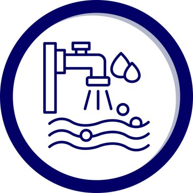 Su. Web simgesi basit illüstrasyon