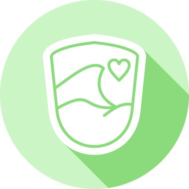 Yeşil kalp simgesinin vektör illüstrasyonu