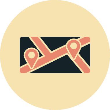 rozet biçiminde konum haritası simgesi