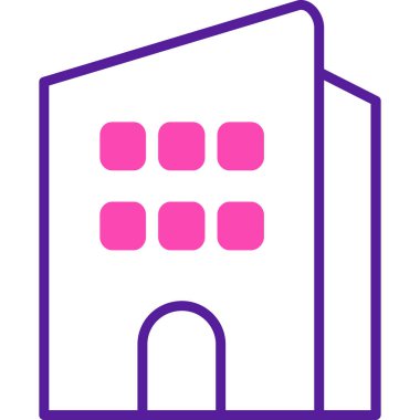 Bina. Web simgesi basit illüstrasyon