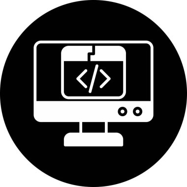 bilgisayar izleme simgesi, vektör illüstrasyonu