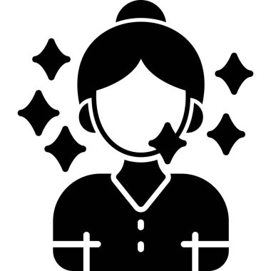 kız ikon vektör illüstrasyonu