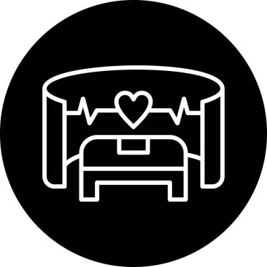 Yatağa. Web simgesi vektör illüstrasyonu