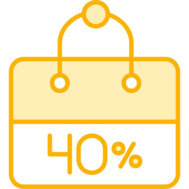 İndirim satış ikonu, satır tasarımı. vektör illüstrasyonu