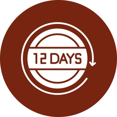 Geriye 11 gün kaldı. Bu birinci yuvarlak sembol turuncu ve gri renklerle çizilmiş.