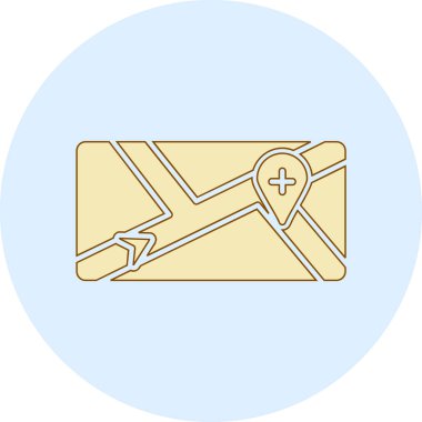 harita gezinme simgesi, vektör illüstrasyonu