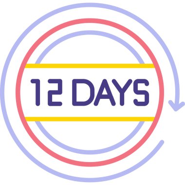 11 günlük düz vektör simgesi kolayca değiştirilebilir ya da düzenlenebilir