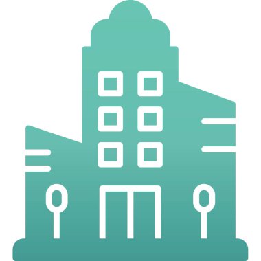 Otelde. Web simgesi basit illüstrasyon