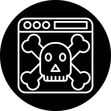 Kafatası. Web simgesi basit illüstrasyon