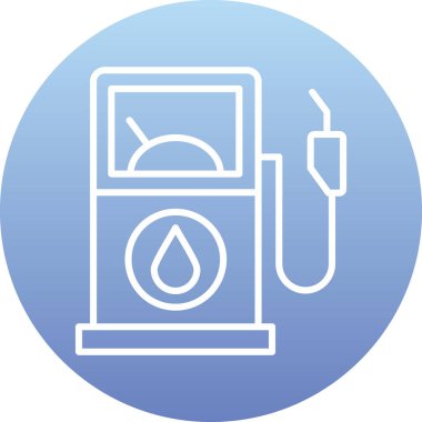 Benzin istasyonu. Basit resimleme