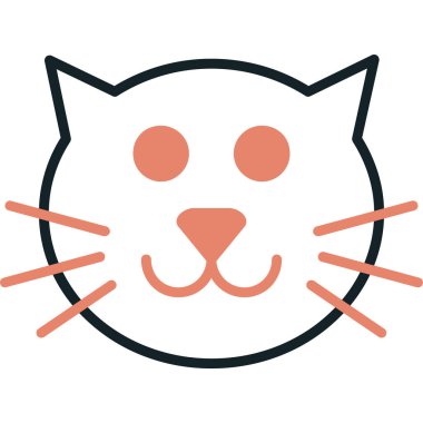 kedi yüz vektör illüstrasyonu
