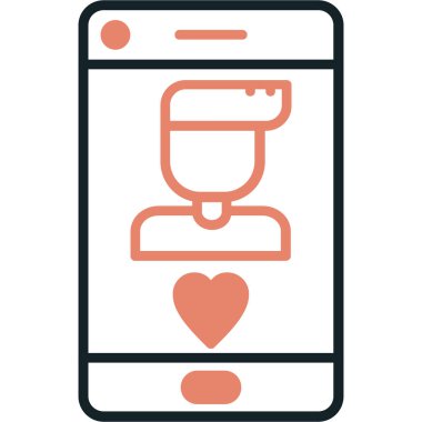 Kalp ikonu vektör illüstrasyonu