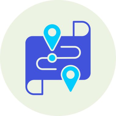 Harita. Web simgesi basit illüstrasyon