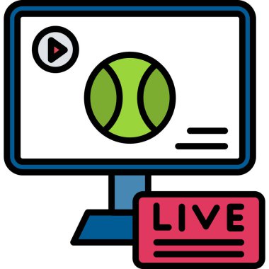 Top ve bilgisayarlı bir tenis oyuncusunun vektör çizimi