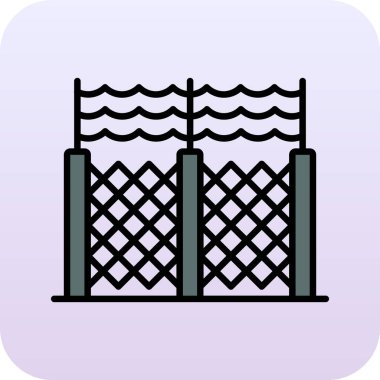 çit çiti simgesi vektör illüstrasyonu