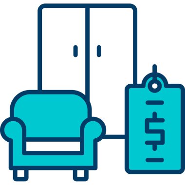 Kanepe ikonu. Basit tasarım çizimi