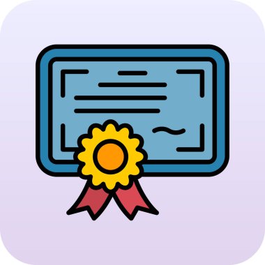 Sertifika vektör simgesi modern basit vektör illüstrasyonu