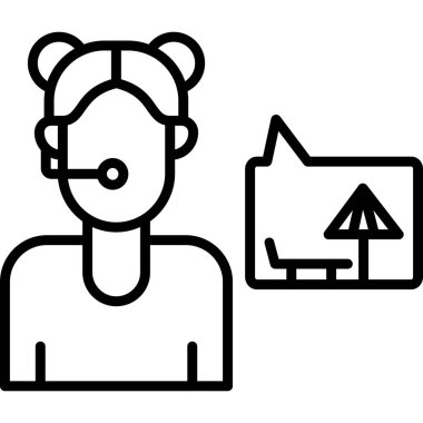 Genç kız öğrenci ikonu, taslak tarzı