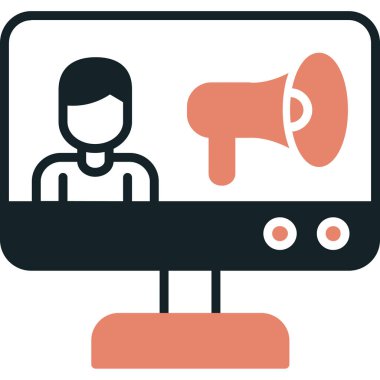 megafon simgesi, vektör illüstrasyonu